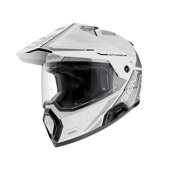 SENA Sena outlander smart dual sport helmet w mesh comms glossy white small